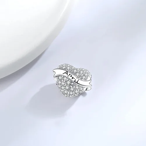 Vista 8 de Abalorios de plata de ley 925 con dije de corazón de amor para pulsera Pandora, apto para el día de la madre, Navidad, regalo de cumpleaños