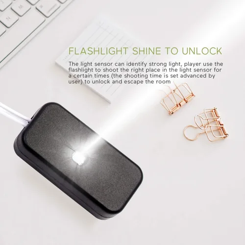 Vista 2 de Accesorios para sala de escape con rompecabezas de audio, linterna brillante para desbloquear y abrir cerraduras electromagnéticas de 12 V