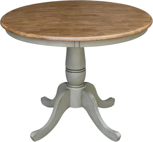 Vista 12 de Whitewood Industries International Concepts Mesa de pedestal redonda Pecan Nuez pacana