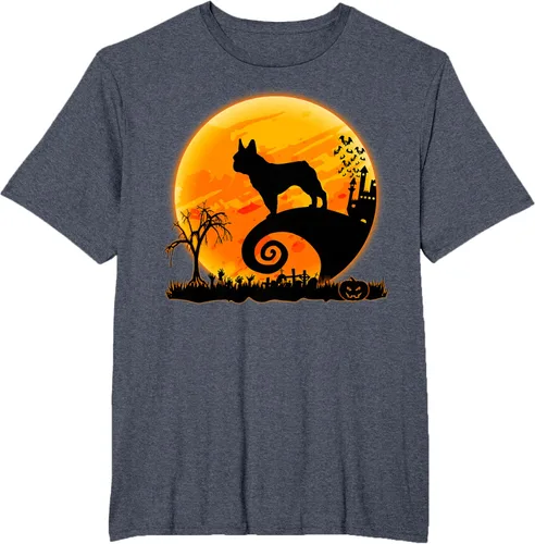 Vista 106 de Camiseta divertida de disfraz de Halloween para perro y luna de Bulldog francés, Negro, S