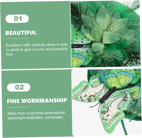 Vista 3 de FRCOLOR Tocado con diseño de mariposas para fiesta de té
