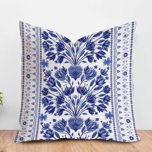 Vista 20 de ArogGeld Funda de cojín con flores verdes y blancas con flores grises y negras y hojas verdes en estilo chinoiserie, funda de almohada cuadrada