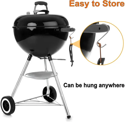 Vista 5 de DELSbbq Paquete de 2 elevadores de parrilla de parrilla, elevador de rejilla de cocción de hierro fundido, herramienta universal para la mayoría