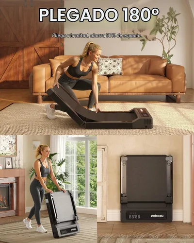 Vista 3 de FLEXISPOT Foldable Walking Pad Treadmill for Home Office, Under Desk Treadmill with Fold-in-Half Design, Quiet Brushless Walking Experience, 264 LBS
