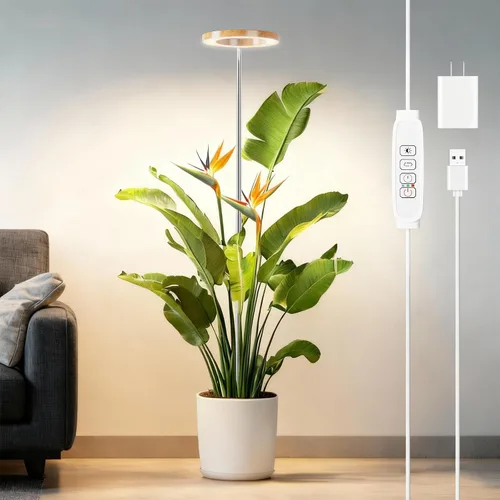 Vista 10 de SDOVUERC Luz de crecimiento de espectro completo con soporte para plantas de interior, luz de plantas de suelo, temporizador de 6/12/18H, 3 modos