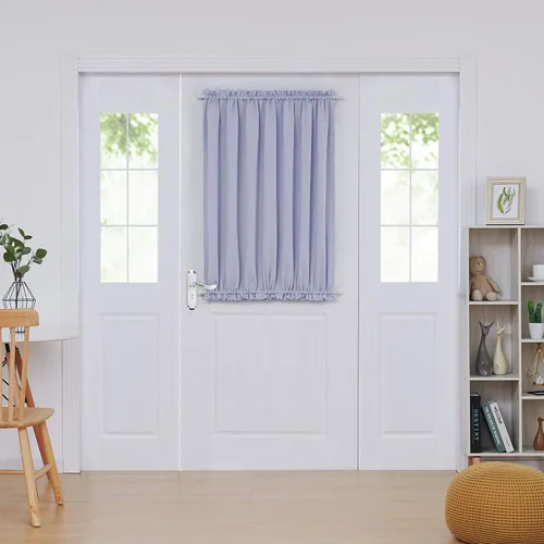 Vista 73 de Deconovo Cortinas opacas para puerta, bolsillo para cortinero y cortinas de bloqueo con aislamiento térmico para dormitorio, 137.16 x 189.2 cm, azul