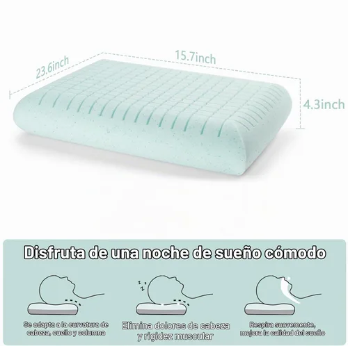 Vista 7 de Almohada de espuma viscoelástica refrescante, almohada de cama, almohada de cuello de tacto medio suave para dormir, almohadas de espuma