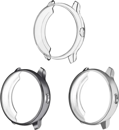 Vista 9 de Fintie Paquete de 3 fundas compatibles con el reloj inteligente Garmin Negro/transparente/oro rosa