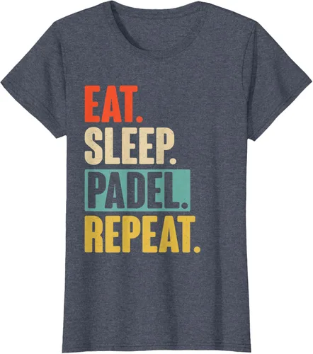 Vista 59 de Eat Sleep Padel Repeat - Camiseta de pádel retro vintage, Negro