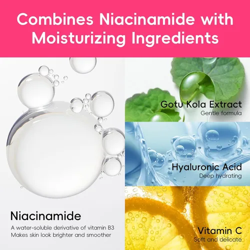 Vista 7 de QUIYUM - Juego de cuidado de la piel de sandía y niacinamida, kit facial brillante de 3 piezas para adolescentes 3-in-1 Daily Routine: Cleanser