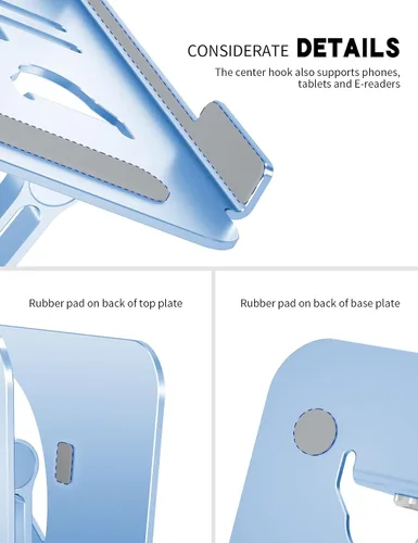 Vista 3 de Soporte para computadora portátil en forma de Z para escritorio Diamante azul