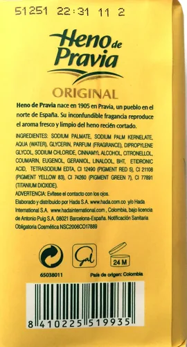 Vista 2 de Heno de Pravia Jabón de baño natural 4oz (3 jabones en total)