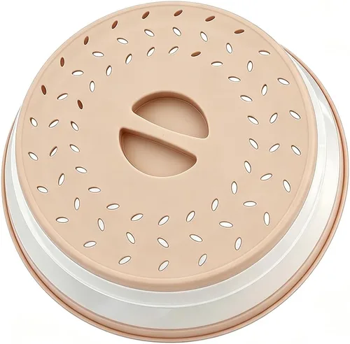 Vista 32 de Cubierta plegable antisalpicaduras para microondas, cubierta de plato para microondas con ventilación de vapor (10.5 pulgadas, beige) Microwave