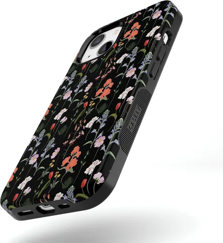 Vista 5 de Casely Funda para iPhone 13 Jardín Secreto Flores mixtas Diseño protector audaz Compatible con MagSafe