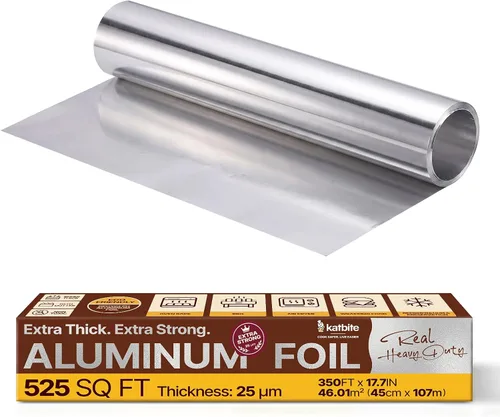 Vista 11 de Katbite Rollo de papel de aluminio, resistente de 12 pulgadas x 150 pies, rollo de aluminio resistente de 30 micras de grosor con cortador