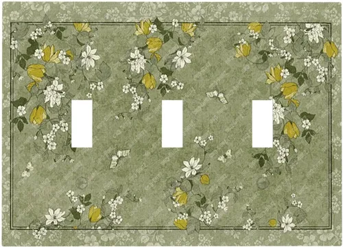 Vista 262 de Decorative Outlet Covers Blue Background White Cat Daisy Floral 2-Gang 1-Gang Wall Plate Single Toggle/Rocker Farmhouse Style Light Switch Covers