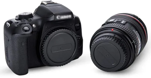Vista 5 de Juego de tapa de lente trasera y tapa de cuerpo para Canon T7 T6 T5 T3 XS T7i T6s T6i T5i T4i T3i SL2 SL1 7D Mark II 6D Mark II 5D Mark IV 5DS R 1Dx