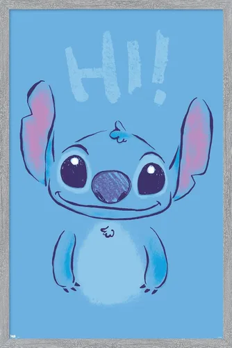 Vista 17 de Trends International Disney Lilo and Stitch - Póster de pared Hi Wall, 14.725 x 22.375 pulgadas, versión enmarcada de madera de granero