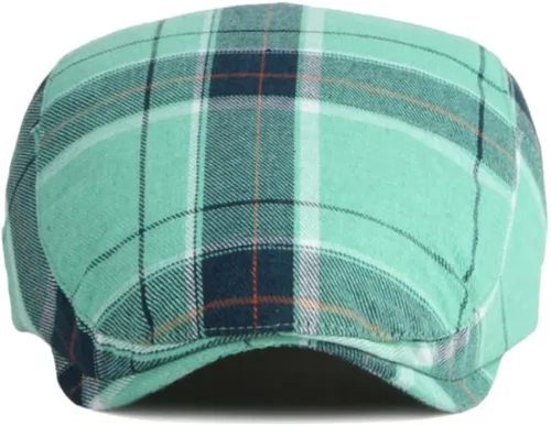 Vista 2 de WITHMOONS Gorra plana ajustable a cuadros coloridos YZ30109