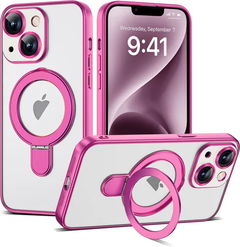 Vista 18 de Funda compatible con iPhone 12 con soporte de anillo magnético invisible [compatible con Mag-Safe] [Protector completo de lente de cámara] Funda