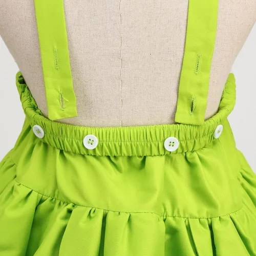 Vista 8 de Kosgraiy Disfraz de Campanilla para niñas, vestido de hada con orejas y alas de elfo duendecillo, vestido de princesa de hadas para Halloween