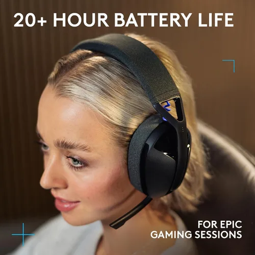 Vista 7 de Logitech G321 Lightspeed - Auriculares inalámbricos Bluetooth para juegos, comodidad y ajuste dinámicos, micrófono Boom de 16 kHz, más de 20 horas