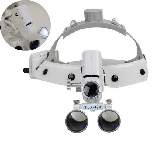 Vista 3 de BoNew 5W Diadema Lámpara Luz con Lupas Ópticas Plata DY-106