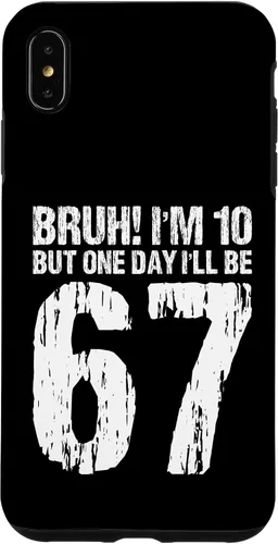 Vista 11 de Bruh I'm 10 But One-Day I'll Be 67 Retro 10th Birthday Kids Case for iPhone 17