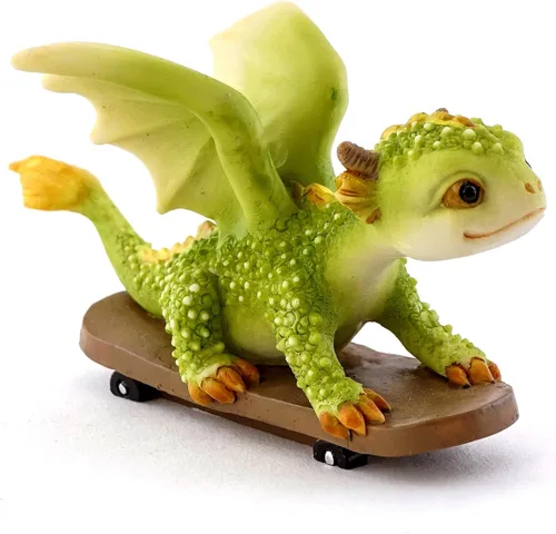 Vista 9 de Top Collection Rex The Green Dragon - Mini figura coleccionable de fantasía (orbe de cristal)