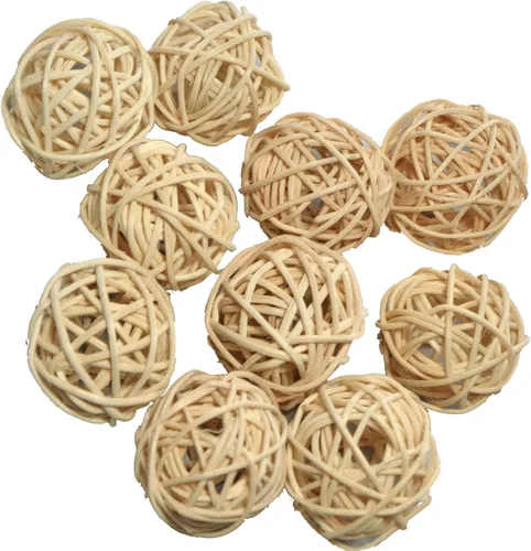 Vista 22 de 20 bolas de mimbre de ratán para decoración de mesa de boda, fiesta de Navidad (diámetro de 1.2 pulgadas, negro)