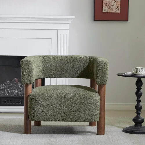 Vista 16 de Christopher Knight Home Carly - Silla decorativa de perfil bajo, silla tapizada de barril Boucle, cómoda silla de lectura para dormitorio, sofá