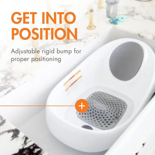 Vista 8 de Boon Soak 3 Stage Baby Bathtub - Tina de baño para bebé de 3 etapas Boon - Tina de baño con tres posiciones de soporte para recién nacidos a niños