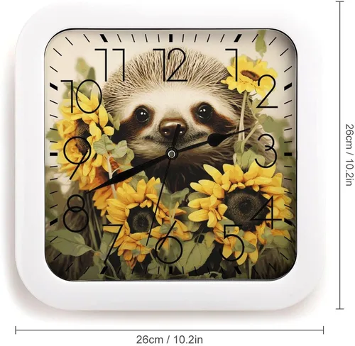 Vista 46 de 10" Square Modern Wall Clock,Different Heart Patterns Print Kitchen Clocks Wall Battery Operated,Silent Non Ticking Unique Funny Cute Wall Clock for