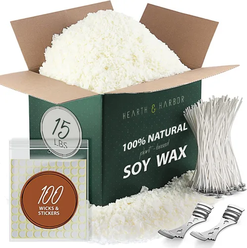 Vista 18 de Hearth & Harbor Cera de soja orgánica para hacer velas, suministros de fabricación de velas naturales de 2 libras, sin cera de abejas, sin parafina