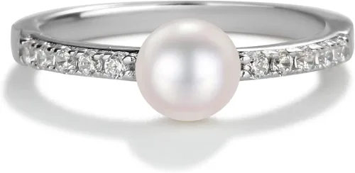 Vista 8 de Precious Pieces . Anillo de plata de ley 925 o chapado en oro de 14 quilates con perlas cultivadas para bebés, bebés, niñas pequeñas, niños pequeños