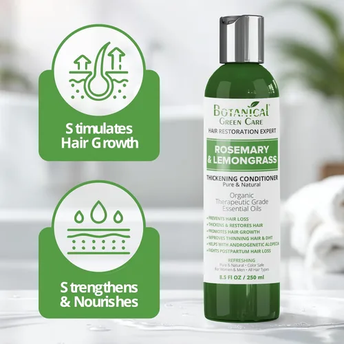 Vista 2 de Acondicionador de romero y citronela para adelgazar el cabello, producto espesante para mujeres y hombres, crecimiento del cabello