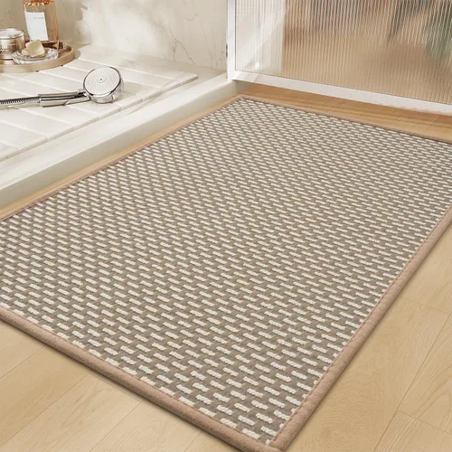 Vista 13 de RESARE Tapete de baño antideslizante, lavable a máquina, súper absorbente, de secado rápido, tapete de baño ultra suave para suelo de baño, 17 x 24