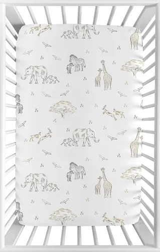 Vista 10 de Sweet Jojo Designs Sábanas bajeras para cuna de bebé (animales de safari jungla) para niños o niñas, guardería infantil, habitación de niños