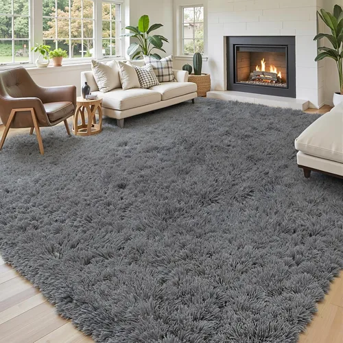 Vista 77 de Alfombras pequeñas de 2 x 3 pies, alfombra negra para dormitorio, alfombra moderna de pelo largo, alfombra pequeña, alfombra de noche esponjosa