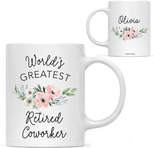 Vista 74 de Andaz Press Taza de café personalizada de 11 onzas, taza ejecutiva de relaciones públicas más grande del mundo, flor de anémona rosa, 1 paquete