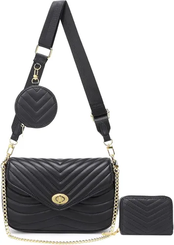 Vista 22 de JEEHAN - Bolsos bandolera acolchados para mujer, bolsos de hombro de diseño, monedero pequeño