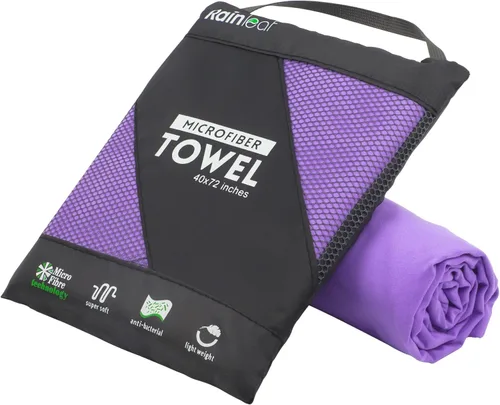 Vista 11 de Toalla de microfibra Rainleaf perfecta para viajes y gimnasio y camping. Secado rápido - Super absorbente - Ultra compacta - Liviana. Adecuada
