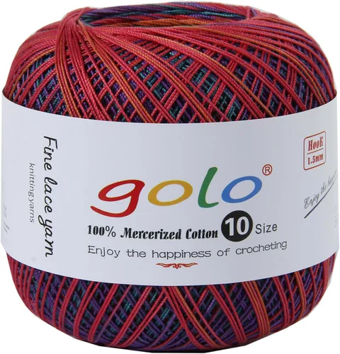 Vista 11 de Golo - 3 bolas de hilo de ganchillo tamaño 10, hilo de crochet para tejer a mano 102
