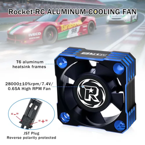 Vista 5 de Paquete de 2 ventiladores de refrigeración de motor de 1.181 in, ventilador de enfriamiento ESC de 28000 RPM, disipador de calor RC para 1/8 1/10