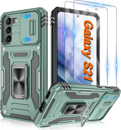 Vista 53 de Atump Funda para Motorola Moto G Play 2024 (4G) con [paquete de 2] protector de pantalla HD y cubierta para cámara deslizante, soporte de anillo