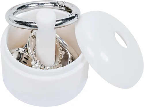 Vista 2 de Soporte de joyería de viaje, llavero portátil para anillos, caja de almacenamiento de joyas deportivas, estuche de joyería de viaje, contenedor