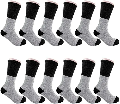 Vista 2 de Diamond Star Calcetines térmicos de invierno para hombres y mujeres, calcetines aislados, para clima frío, botas cálidas, paquete de 6 o 12 pares