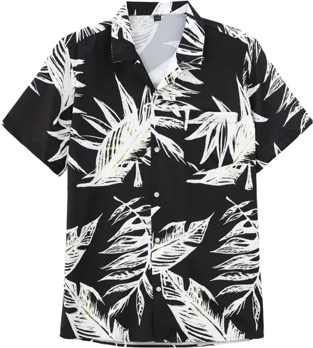 Vista 2 de MRIGNT Men's Hawaiian Shirt Short Sleeves Printed Button Down Summer Beach Shirts
