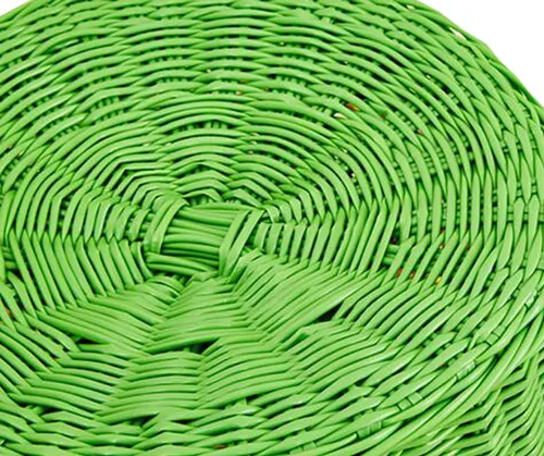 Vista 3 de MYtodo - Cesta tejida de plástico para juguetes, ropa sucia, cesta de almacenamiento hueca, barriles de lavandería (verde)