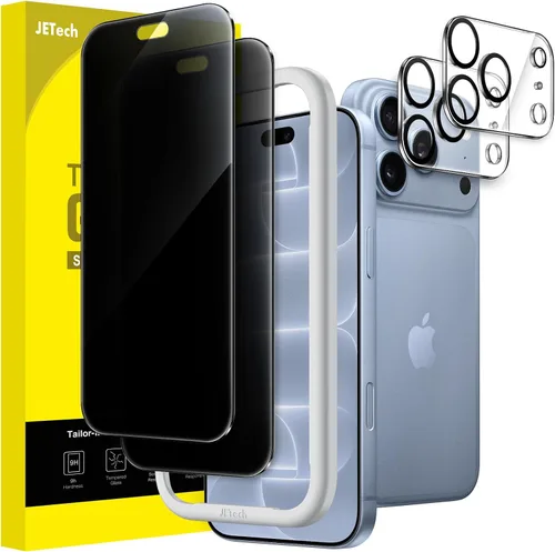 Vista 12 de JETech Protector de pantalla de privacidad para iPhone 11 de 6.1 pulgadas con protector de lente de cámara, película de vidrio templado antiespía